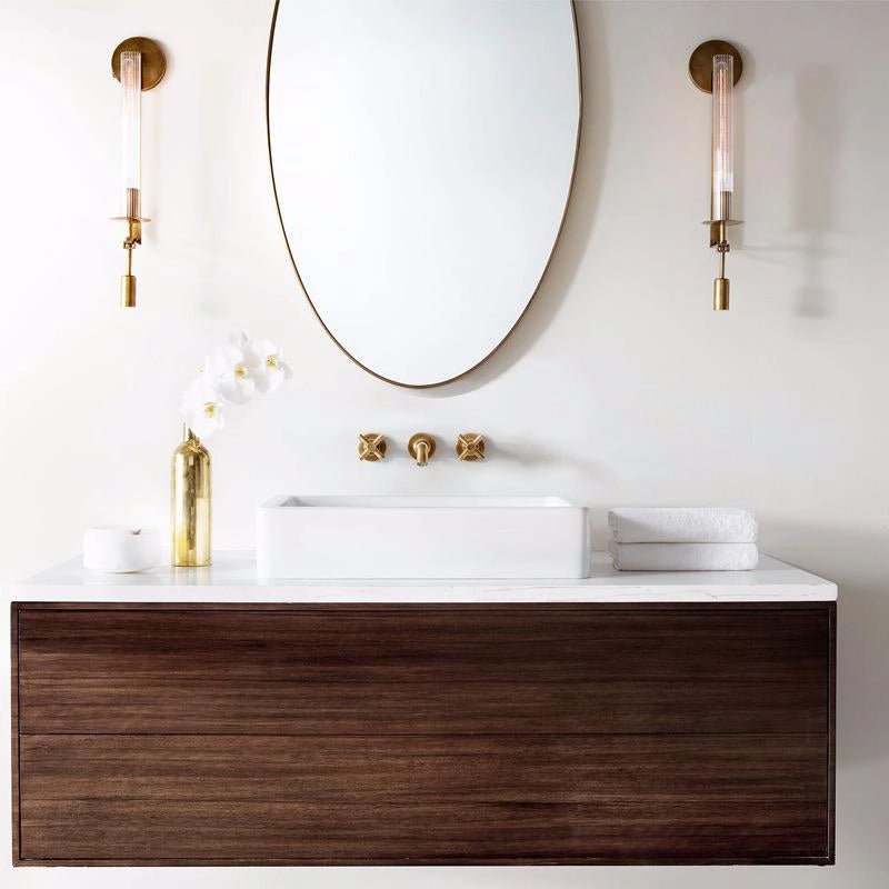 French Wall Lamp | Brass & Glass | Plug-in