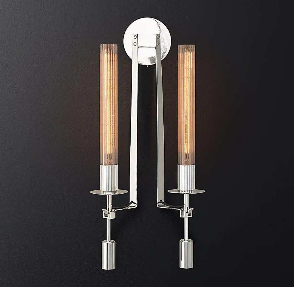 French Wall Lamp | Brass & Glass | Plug-in