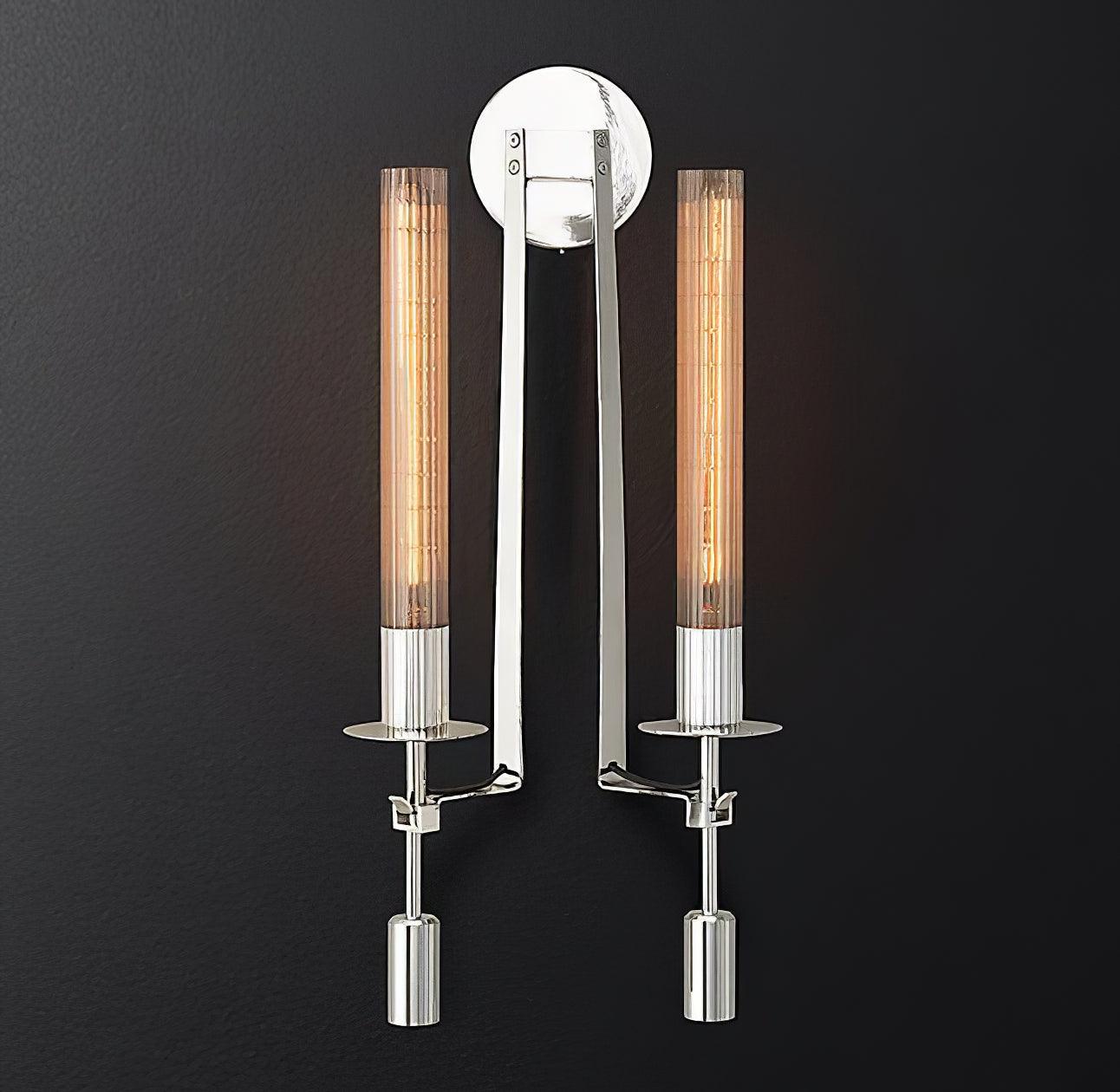 French Wall Lamp | Brass & Glass | Plug-in
