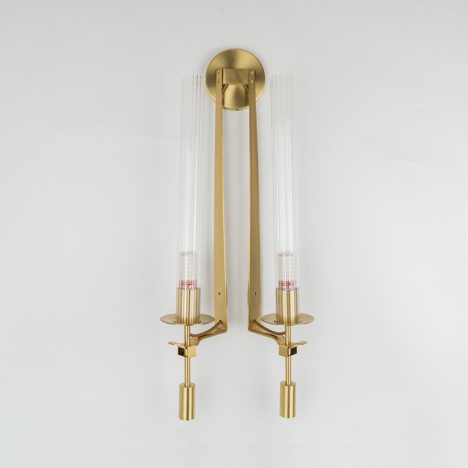 French Wall Lamp | Brass & Glass | Plug-in