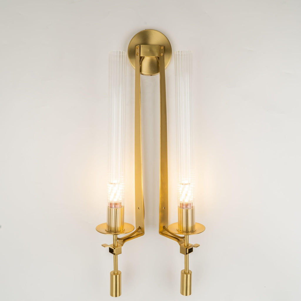 French Wall Lamp | Brass & Glass | Plug-in