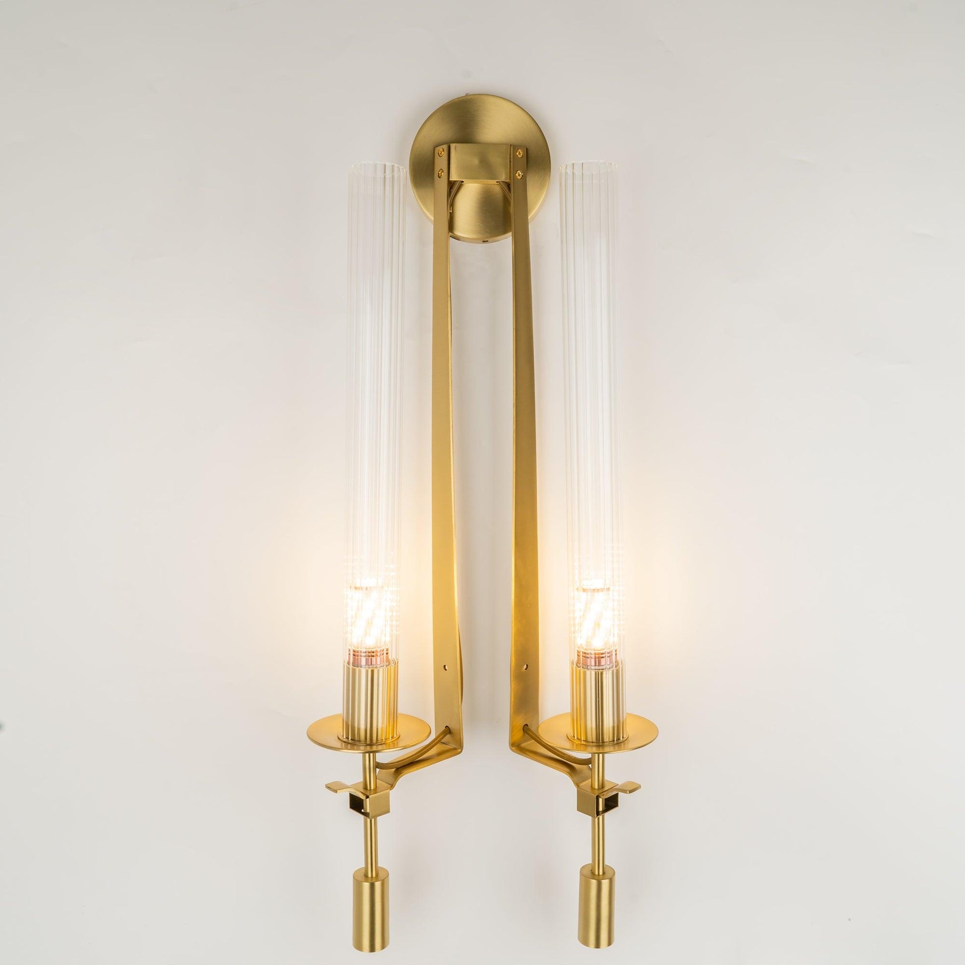 French Wall Lamp | Brass & Glass | Plug-in