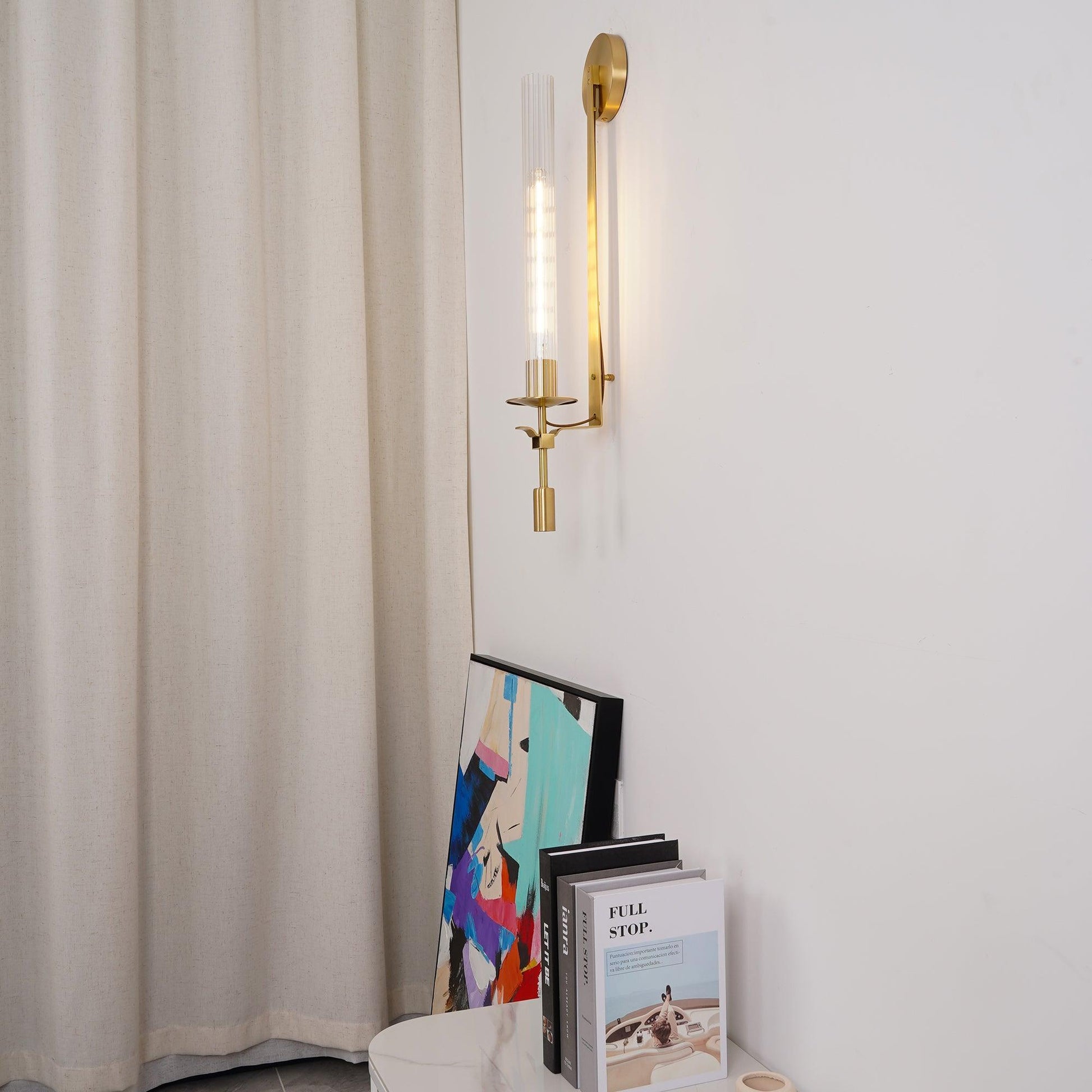 French Wall Lamp | Brass & Glass | Plug-in