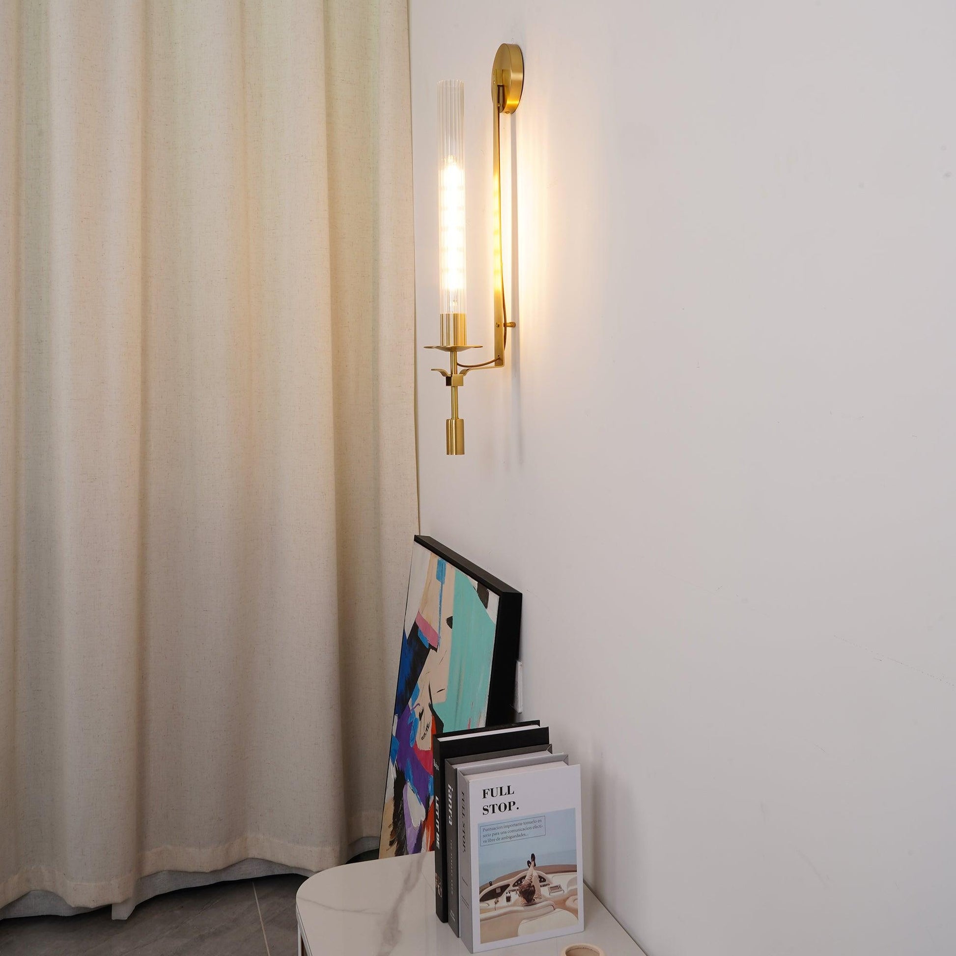 French Wall Lamp | Brass & Glass | Plug-in