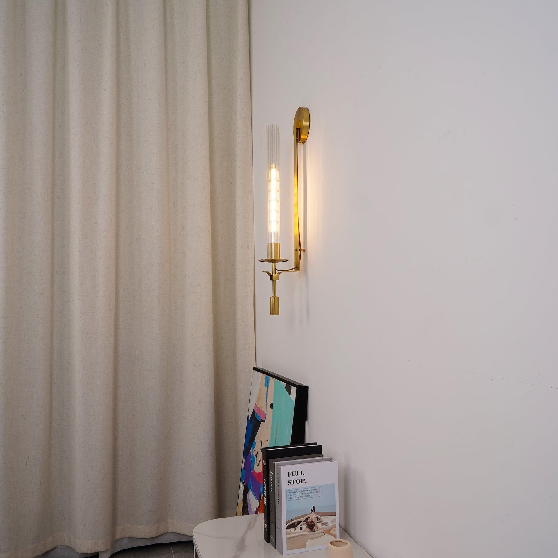 French Wall Lamp | Brass & Glass | Plug-in
