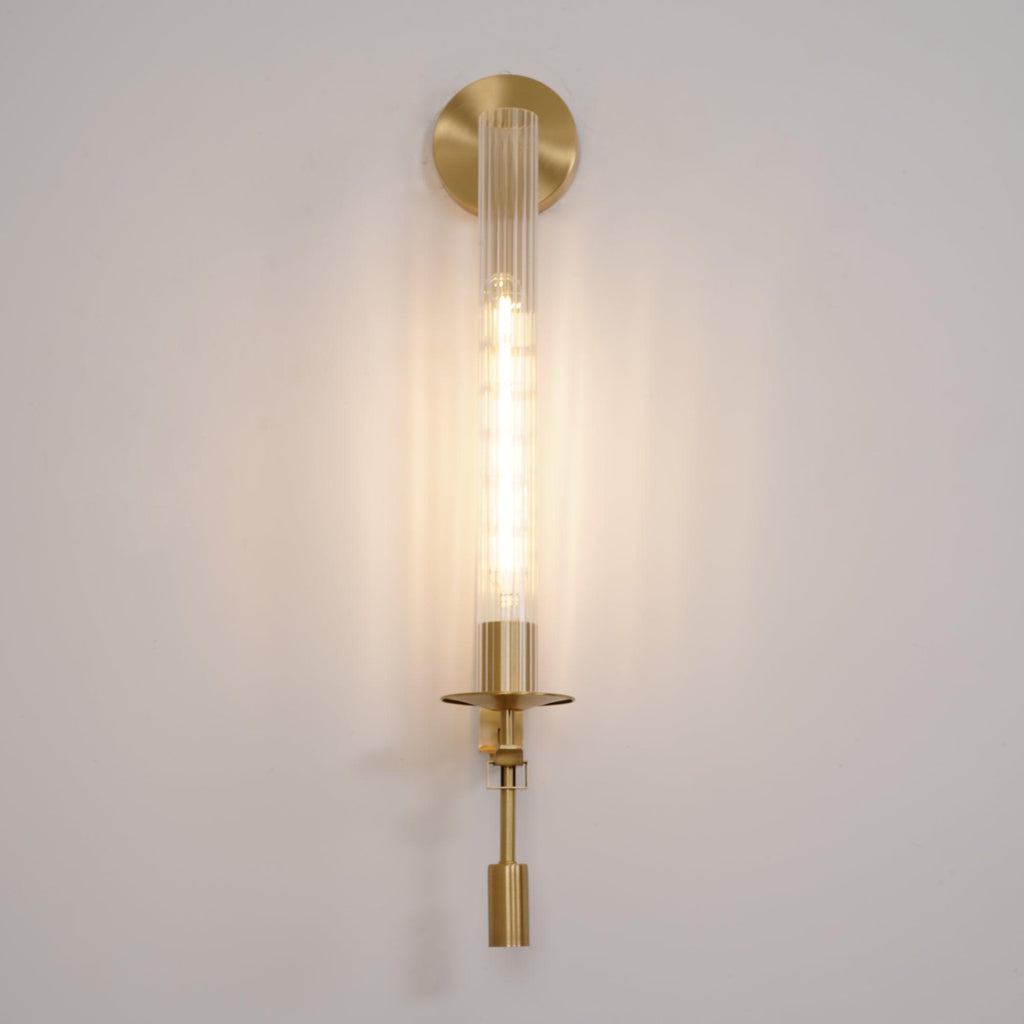 French Wall Lamp | Brass & Glass | Plug-in