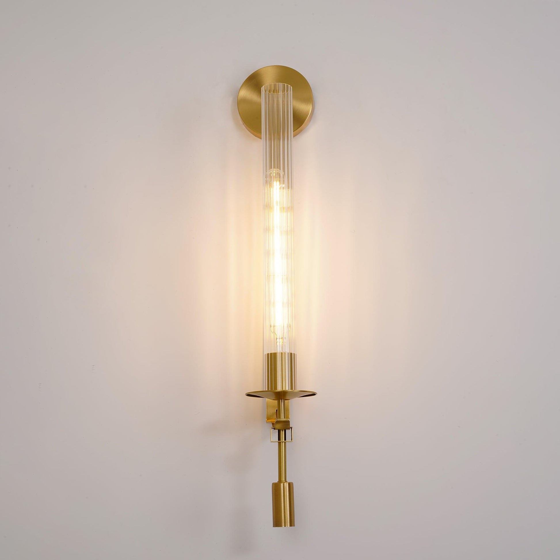 French Wall Lamp | Brass & Glass | Plug-in