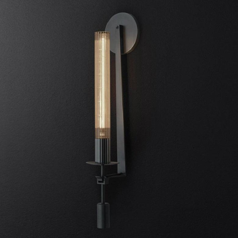 French Wall Lamp | Brass & Glass | Plug-in