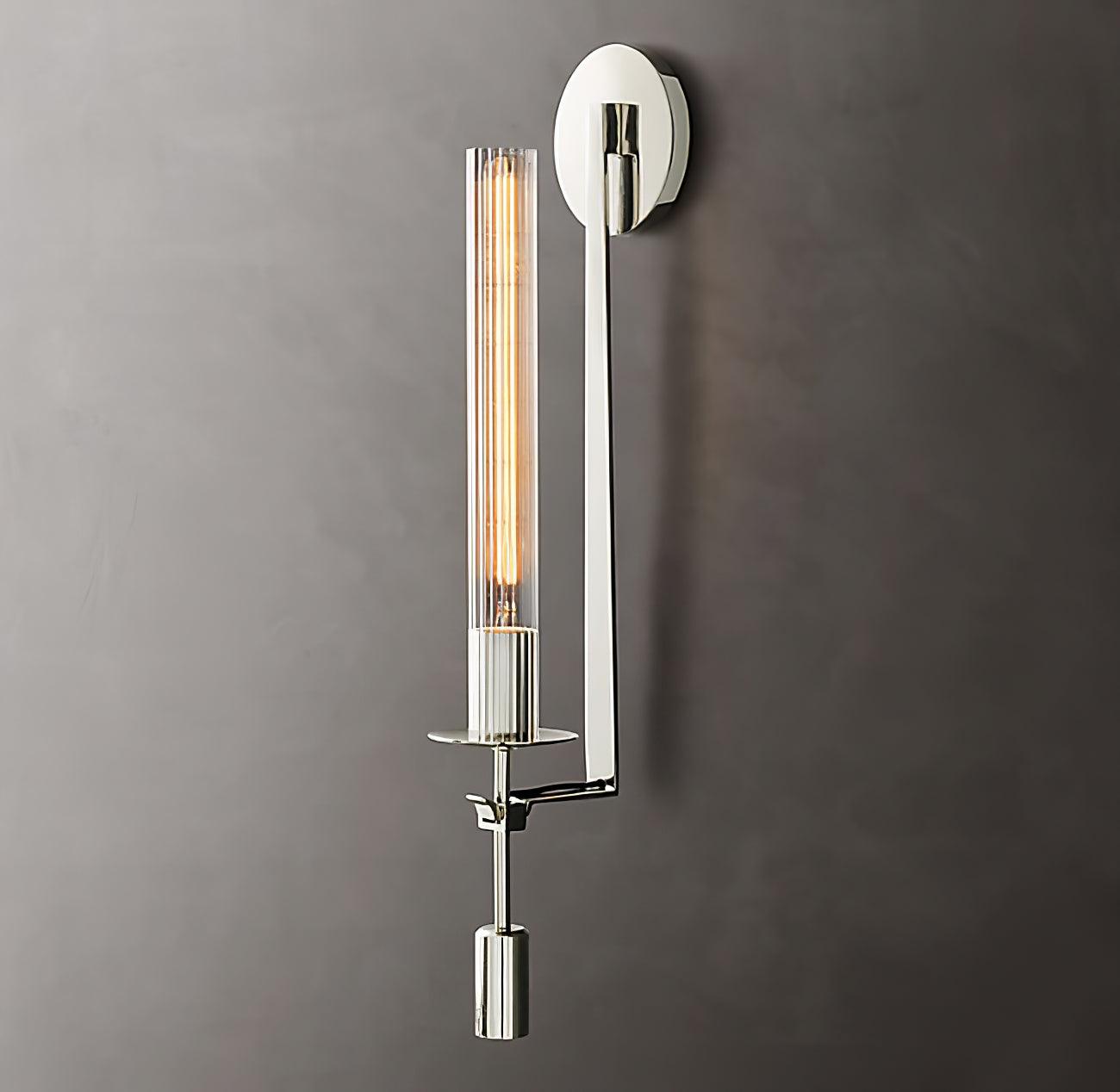 French Wall Lamp | Brass & Glass | Plug-in