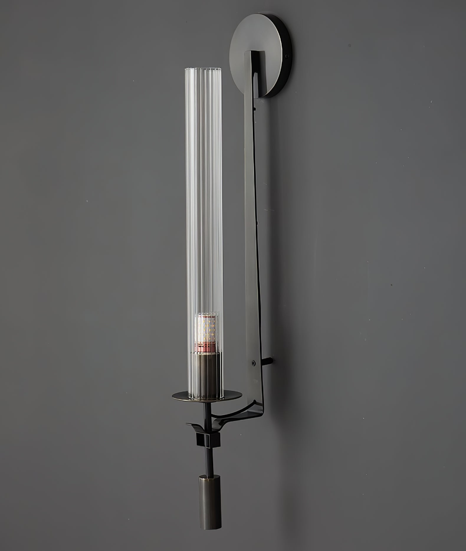 French Classicism Wall Lamp | Solid Brass & Ribbed Glass | Set of 2