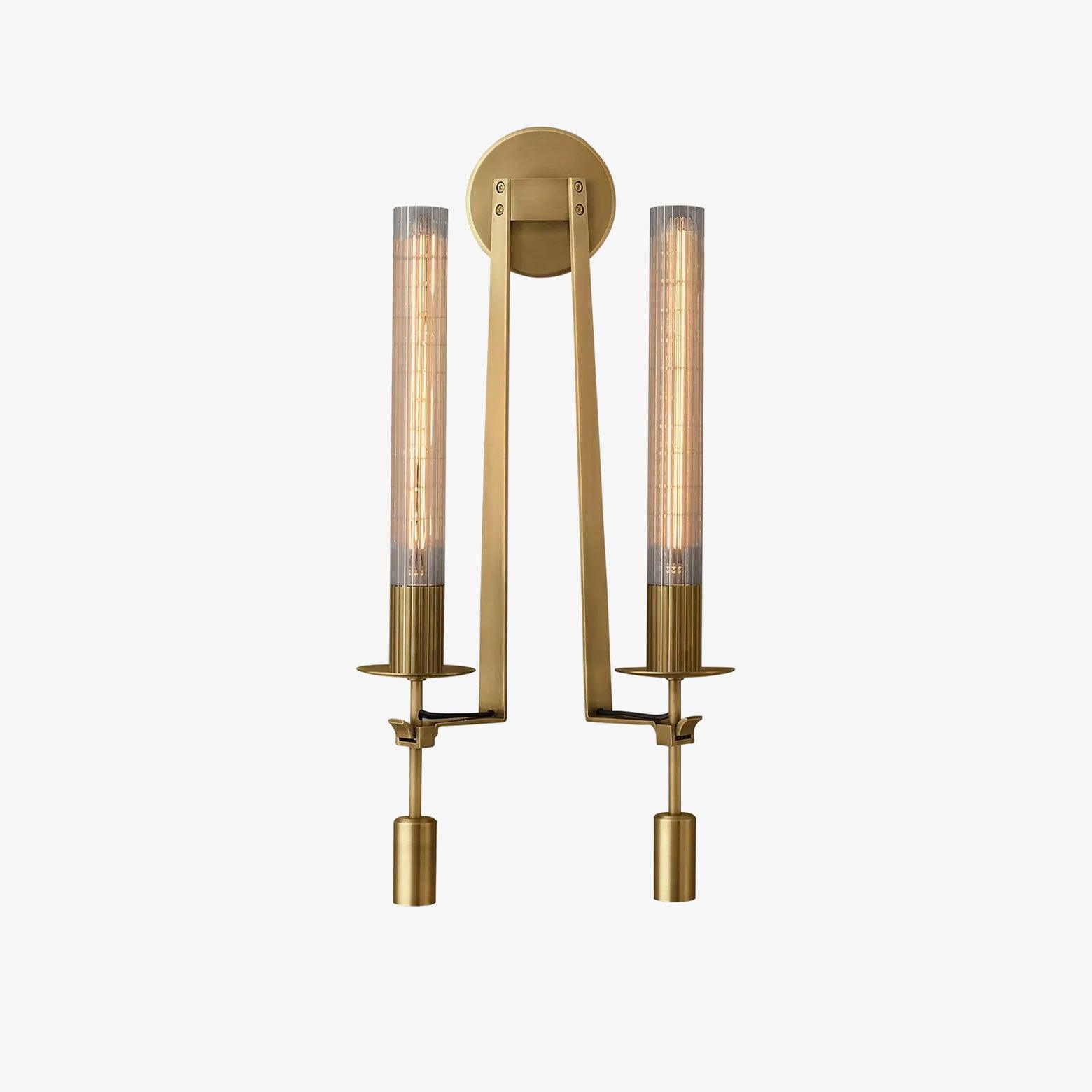 French Wall Lamp | Brass & Glass | Plug-in