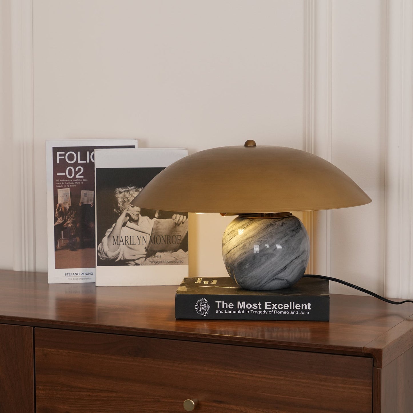 Formosa Marble Table Lamp | Metal & Marble | Bronze Shade