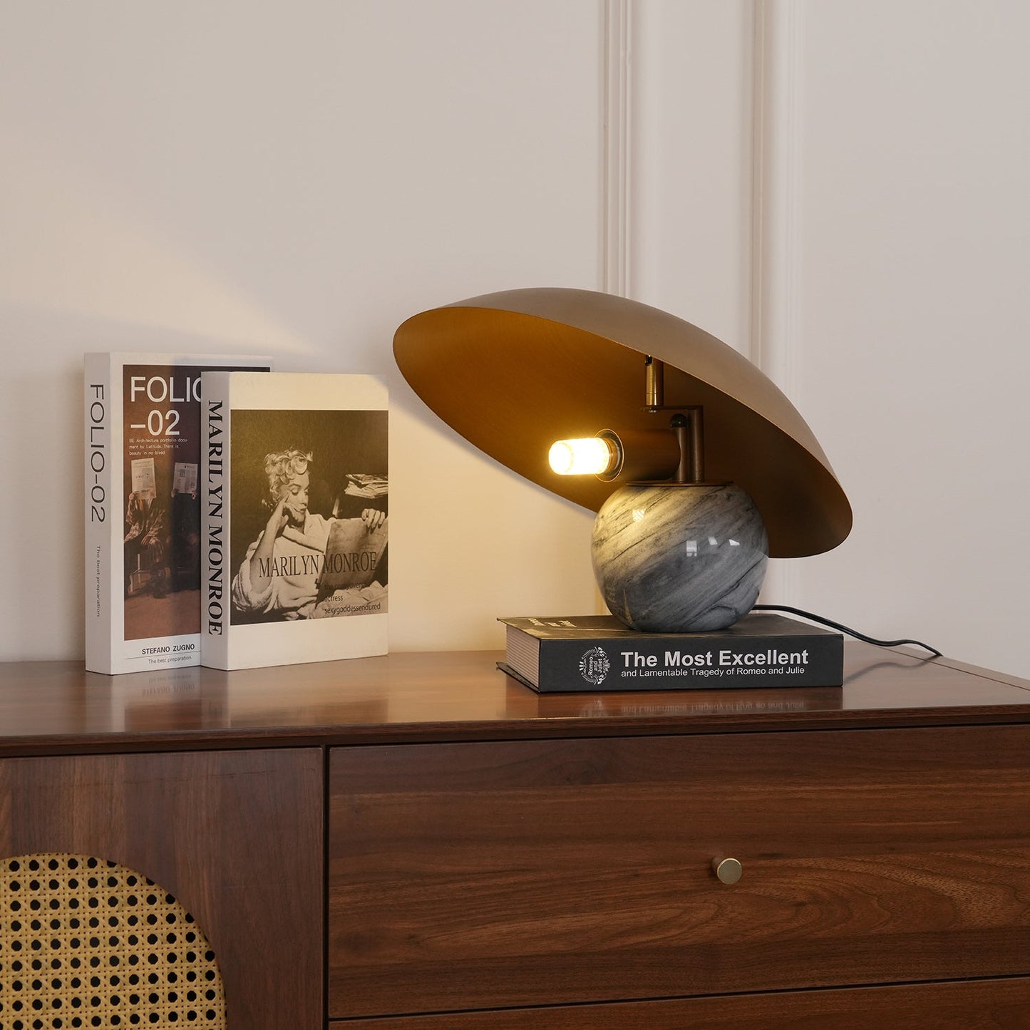 Formosa Marble Table Lamp | Metal & Marble | Bronze Shade