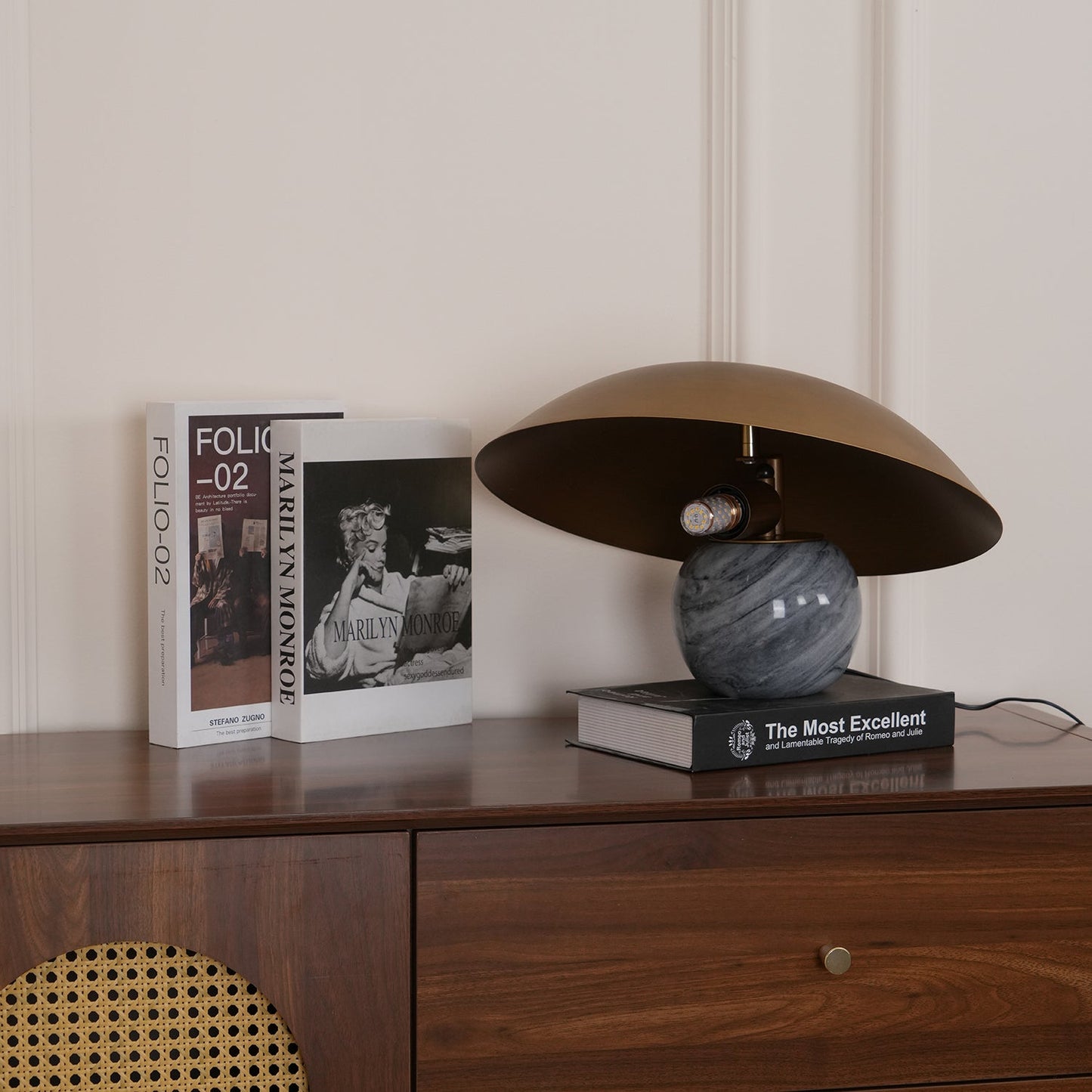 Formosa Marble Table Lamp | Metal & Marble | Bronze Shade
