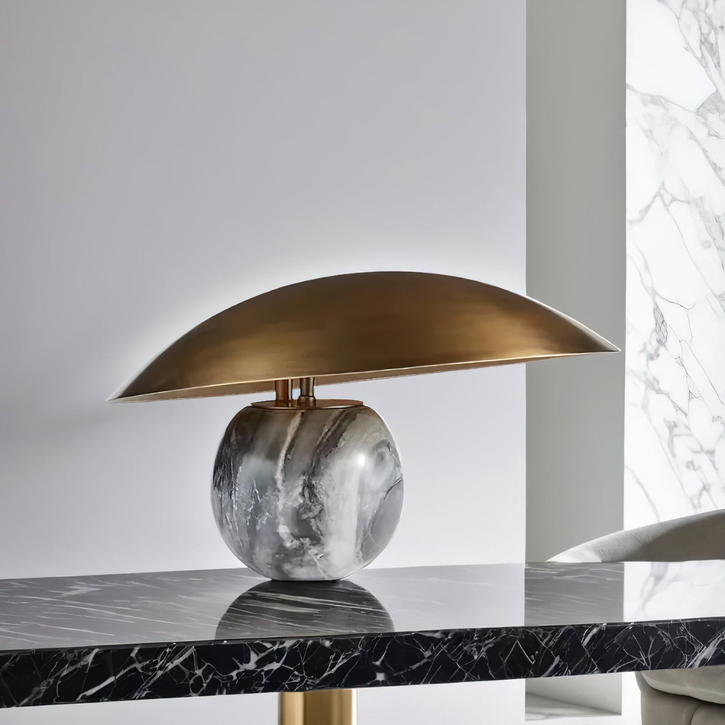 Formosa Marble Table Lamp | Metal & Marble | Bronze Shade