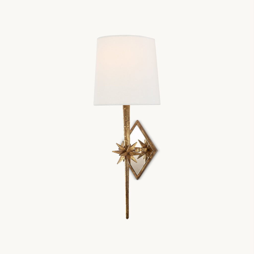 Fowler Wall Lamp | Antique Brass & Fabric | Starburst Design