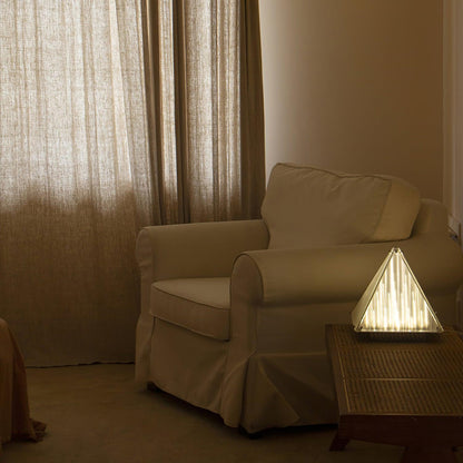 Fragment Table Lamp | Patterned Glass | Chrome