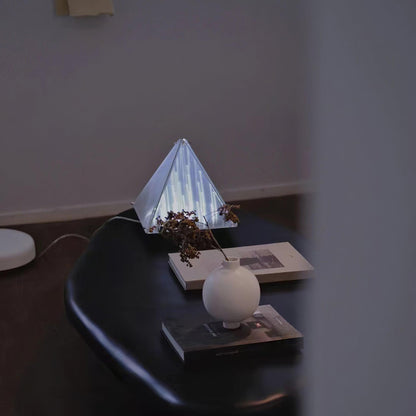 Fragment Table Lamp | Patterned Glass | Chrome