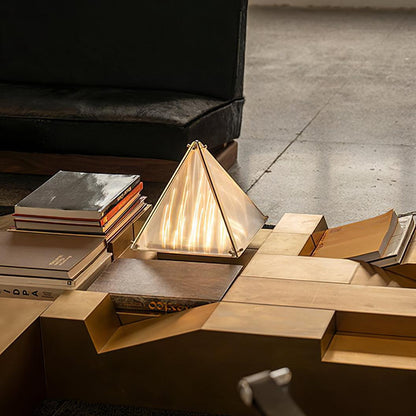 Fragment Table Lamp | Patterned Glass | Chrome