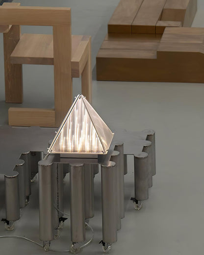Fragment Table Lamp | Patterned Glass | Chrome