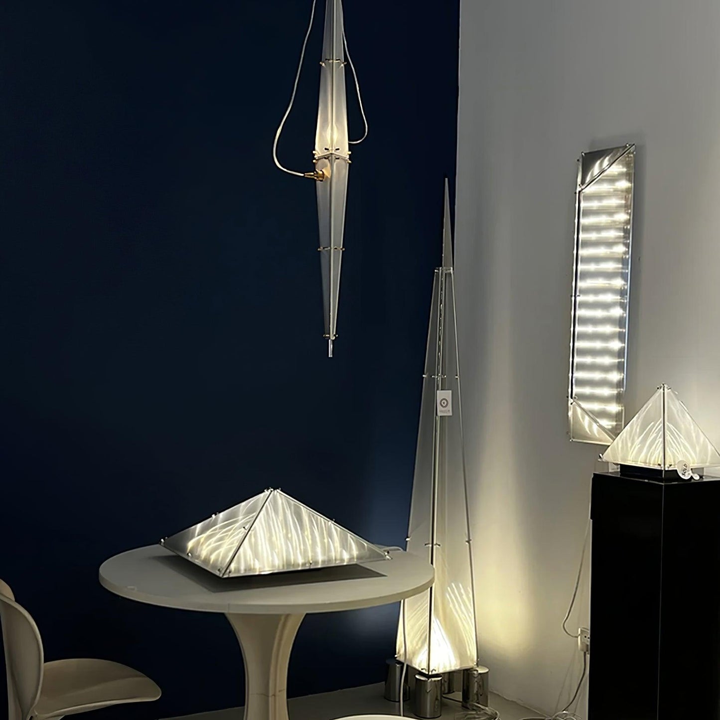 Fragment Table Lamp | Patterned Glass | Chrome
