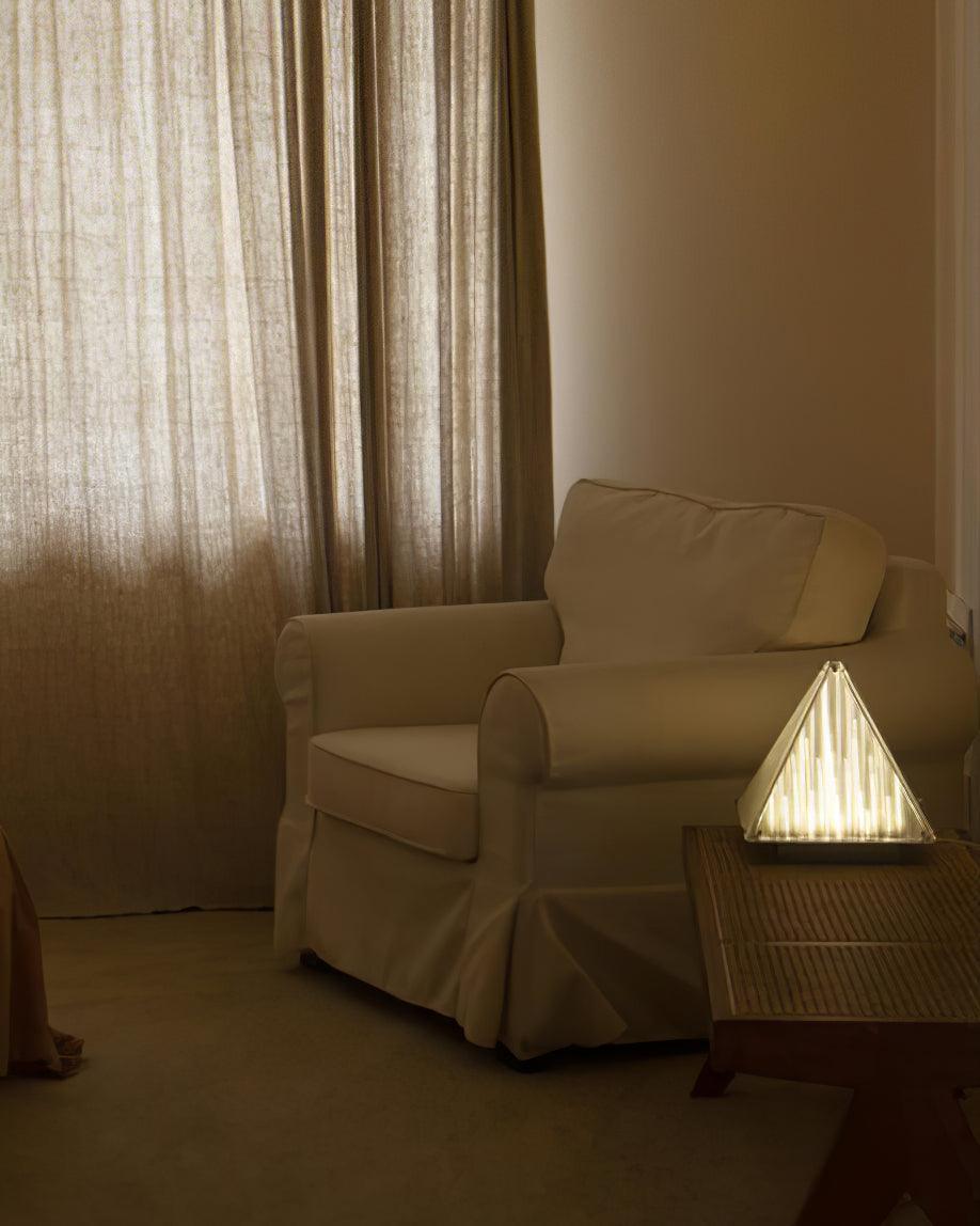 Fragment Table Lamp | Patterned Glass | Chrome