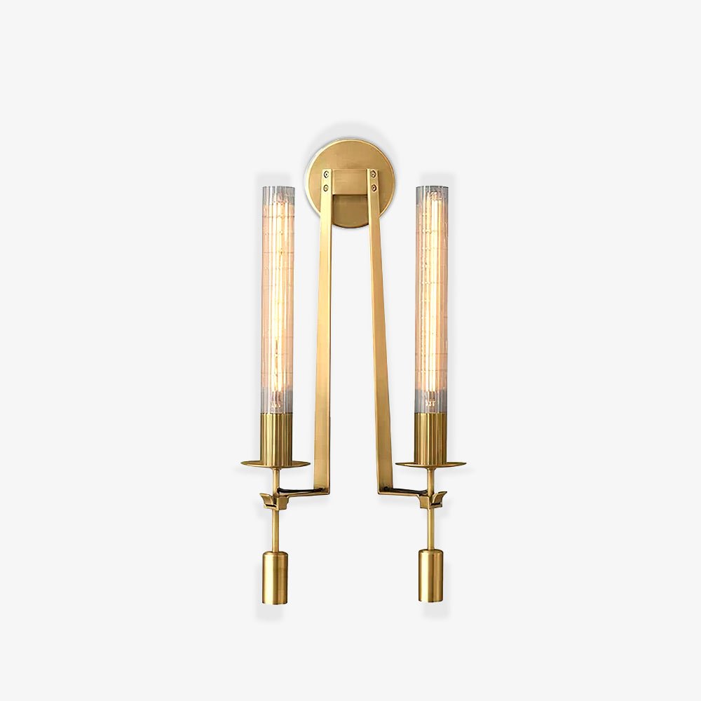 French Wall Lamp | Brass & Glass | Plug-in
