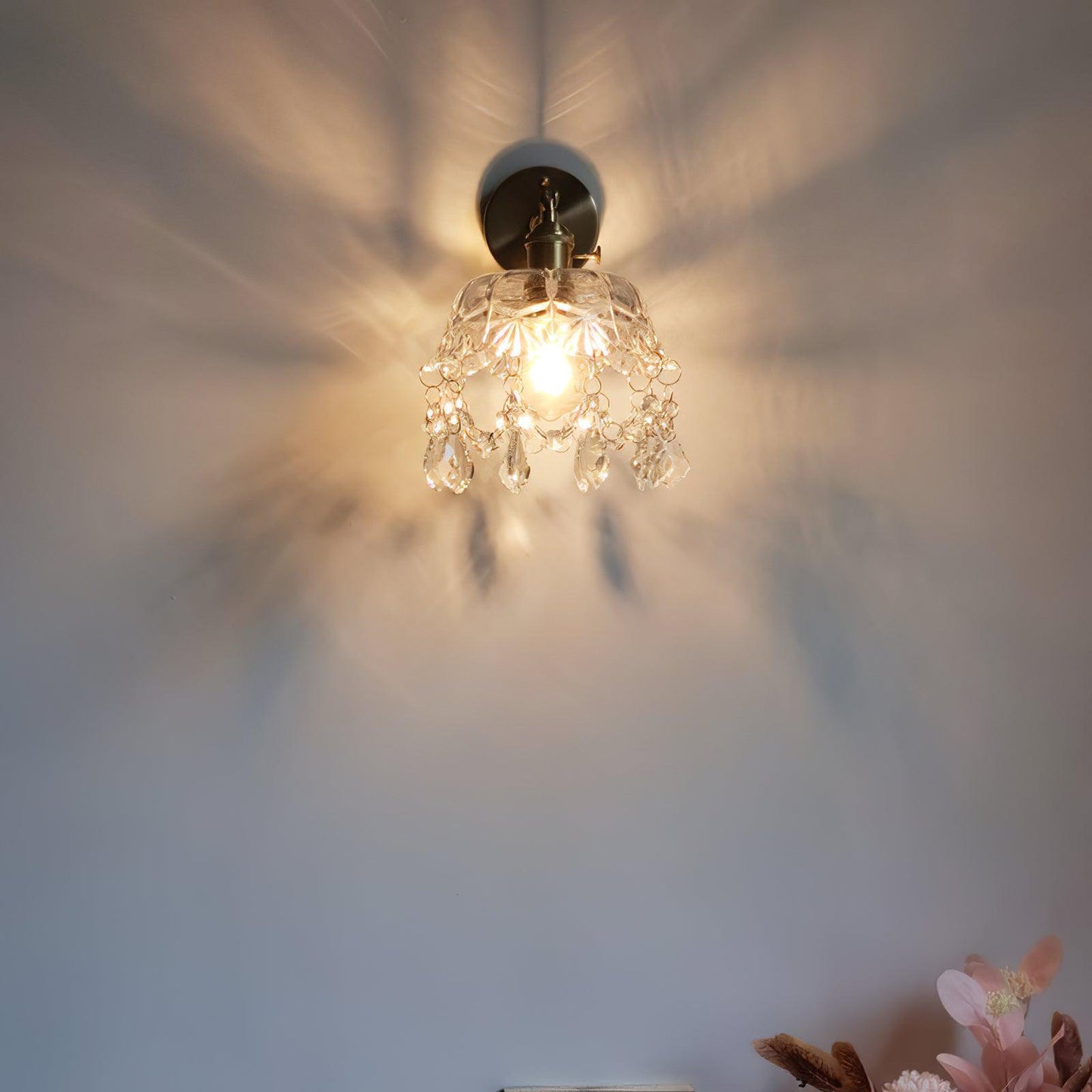 French Crystal Wall Light | Brass & Crystal | Gold