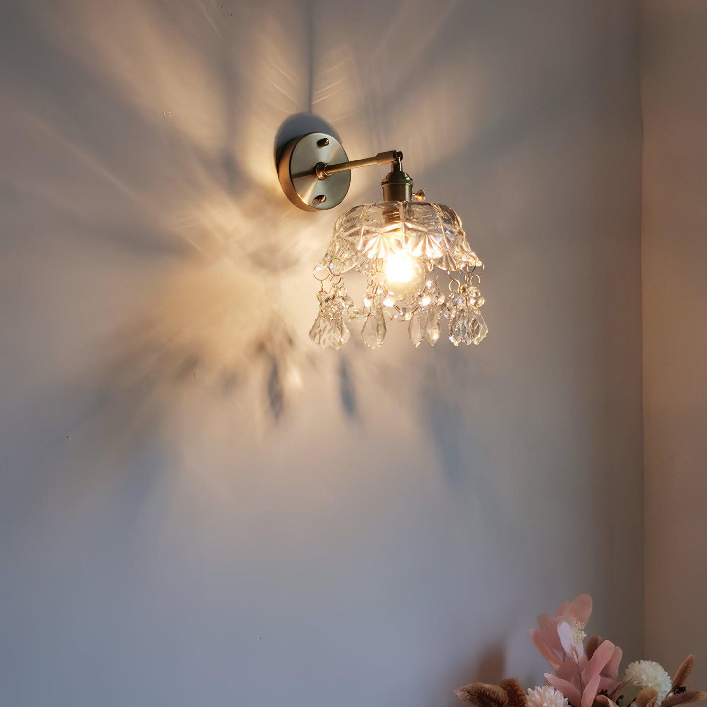 French Crystal Wall Light | Brass & Crystal | Gold