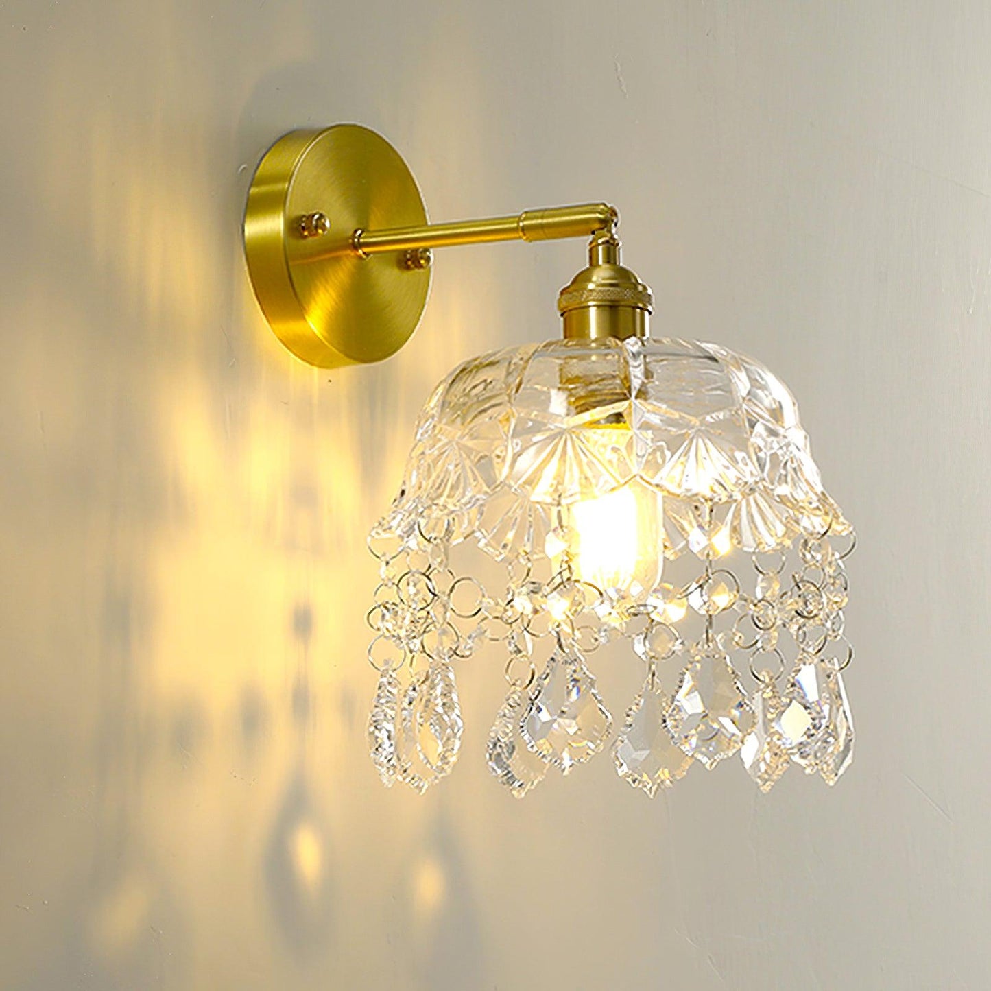 French Crystal Wall Light | Brass & Crystal | Gold