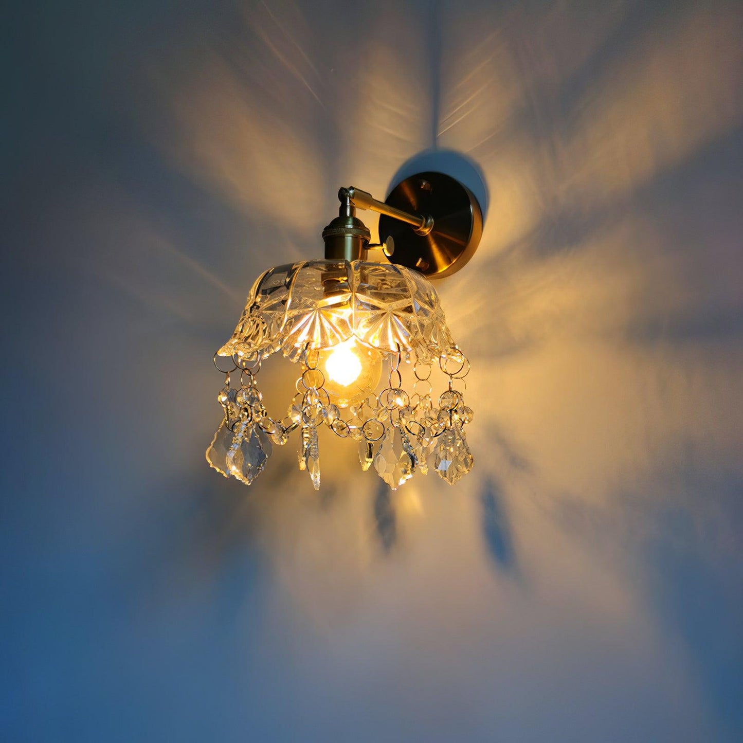 French Crystal Wall Light | Brass & Crystal | Gold