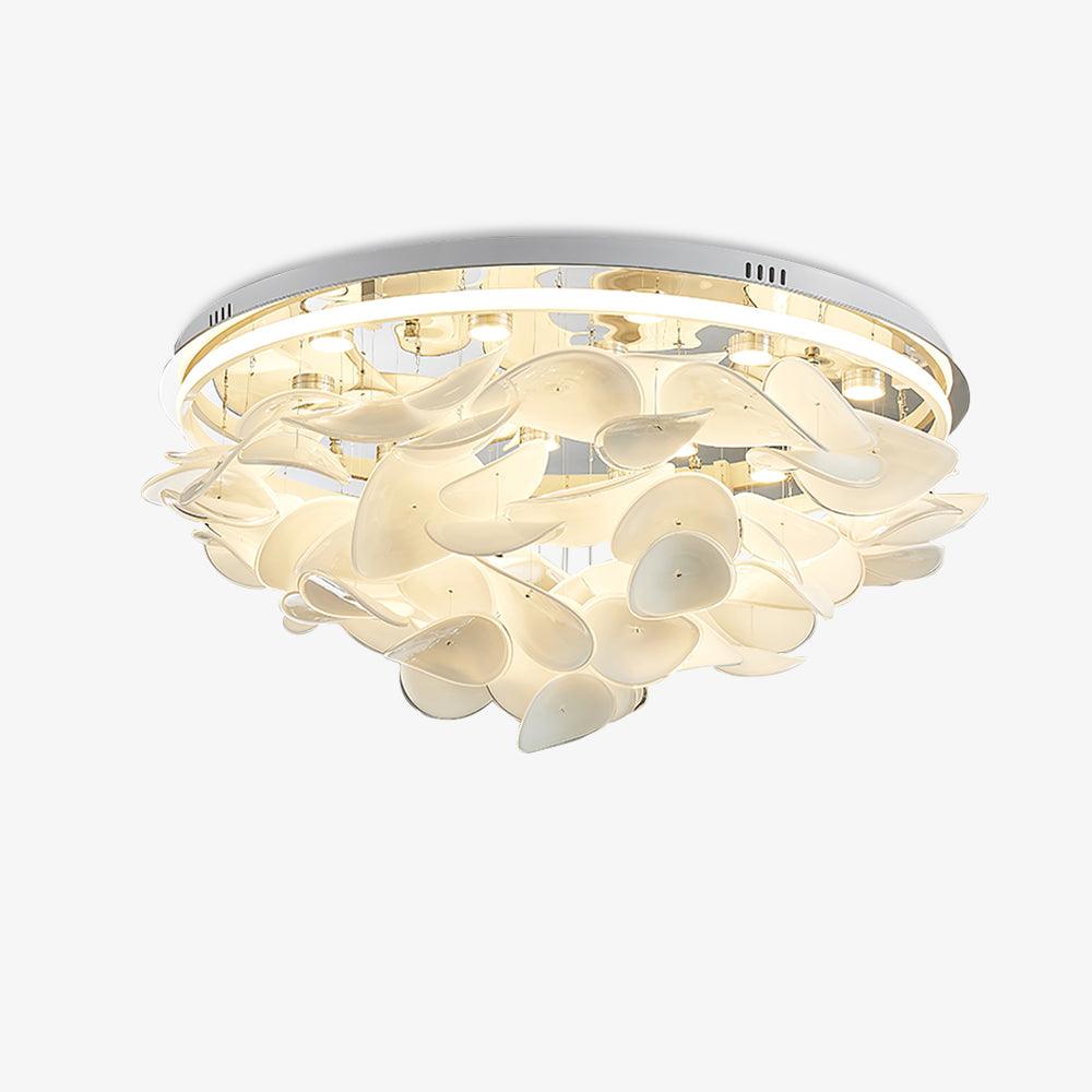 French Ceiling Lamp | Aluminum & Glass | White