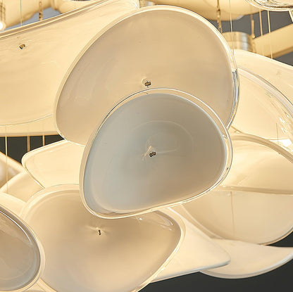 French Ceiling Lamp | Aluminum & Glass | White