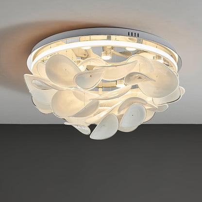 French Ceiling Lamp | Aluminum & Glass | White