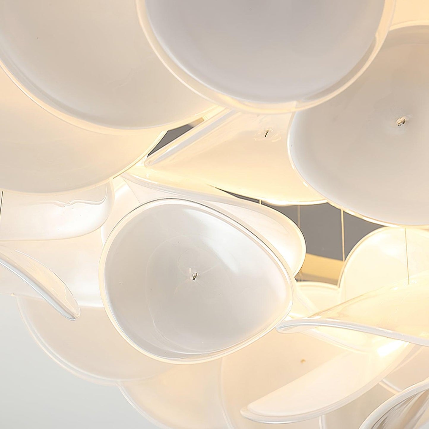 French Ceiling Lamp | Aluminum & Glass | White