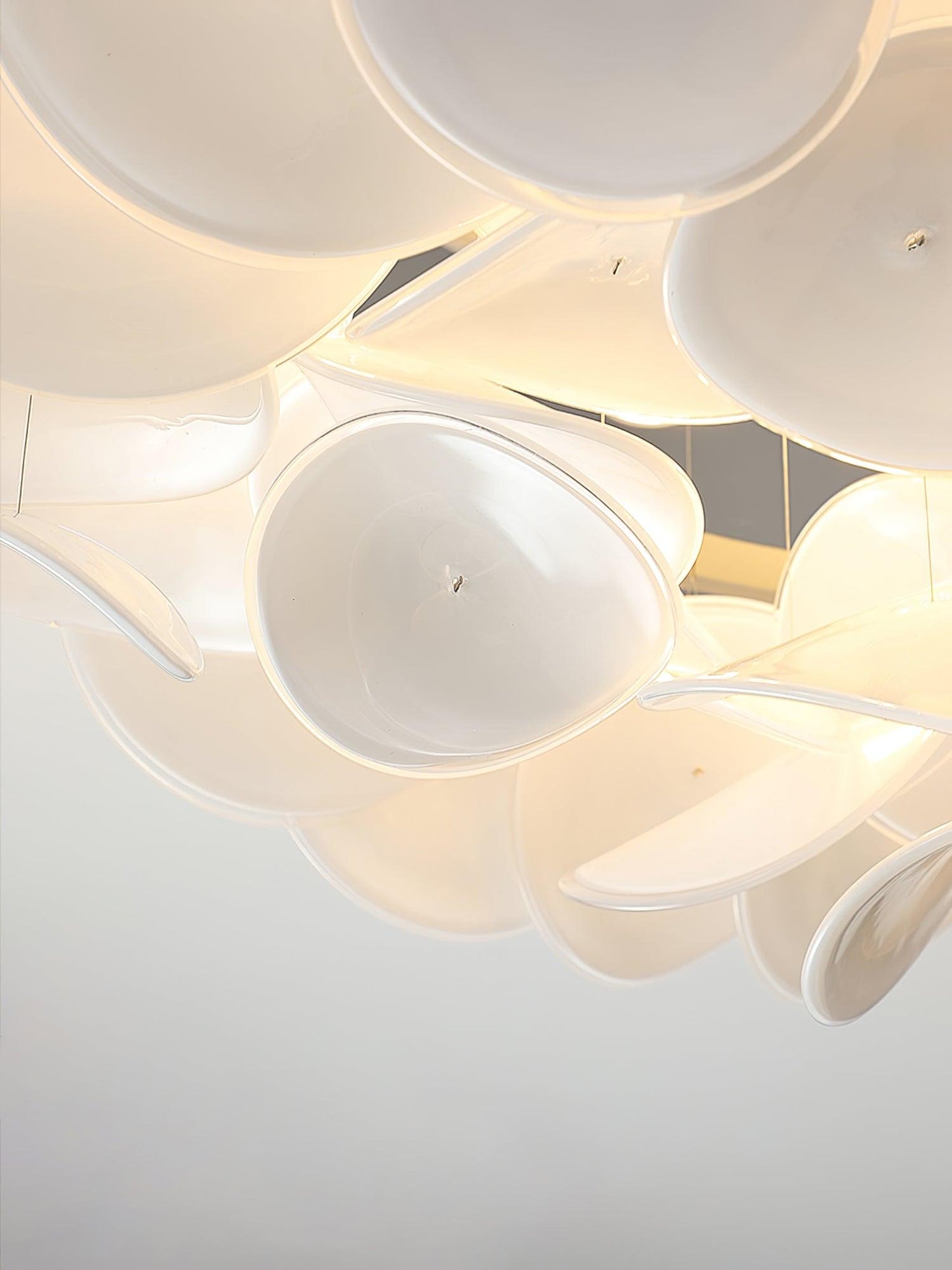 French Ceiling Lamp | Aluminum & Glass | White