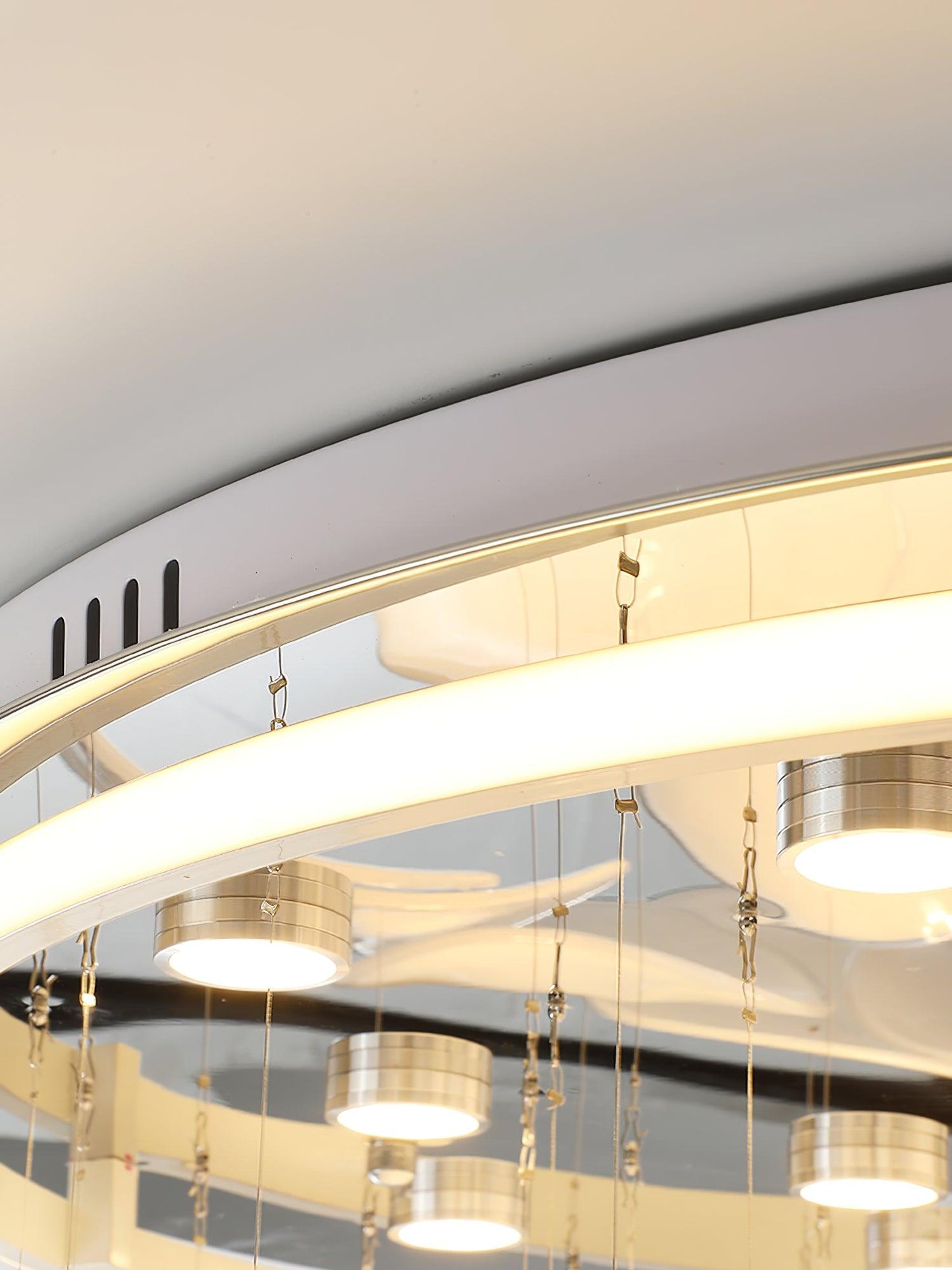 French Ceiling Lamp | Aluminum & Glass | White