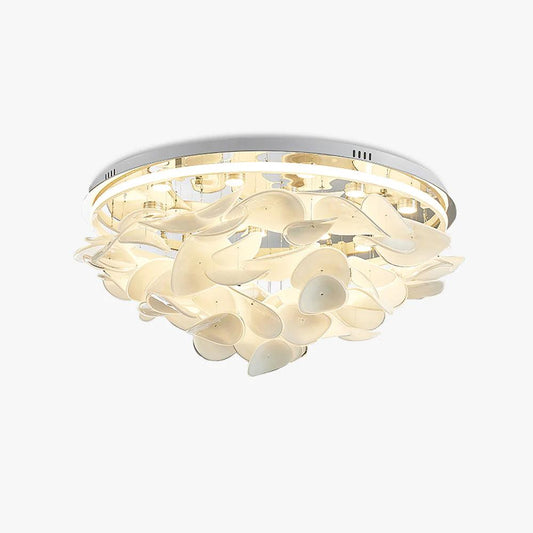 French Ceiling Lamp | Aluminum & Glass | White