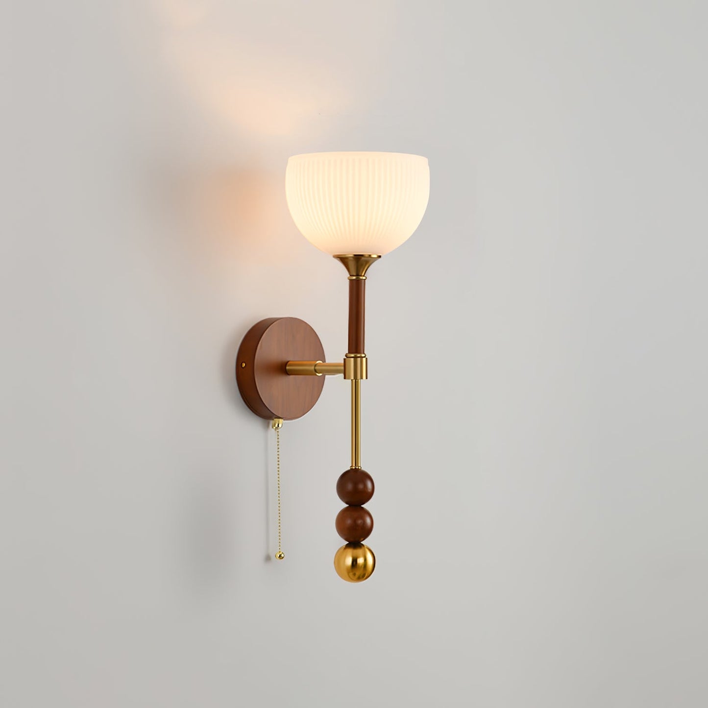 Roma Wall Sconce | Wood & Glass | Gold & Orange Finish
