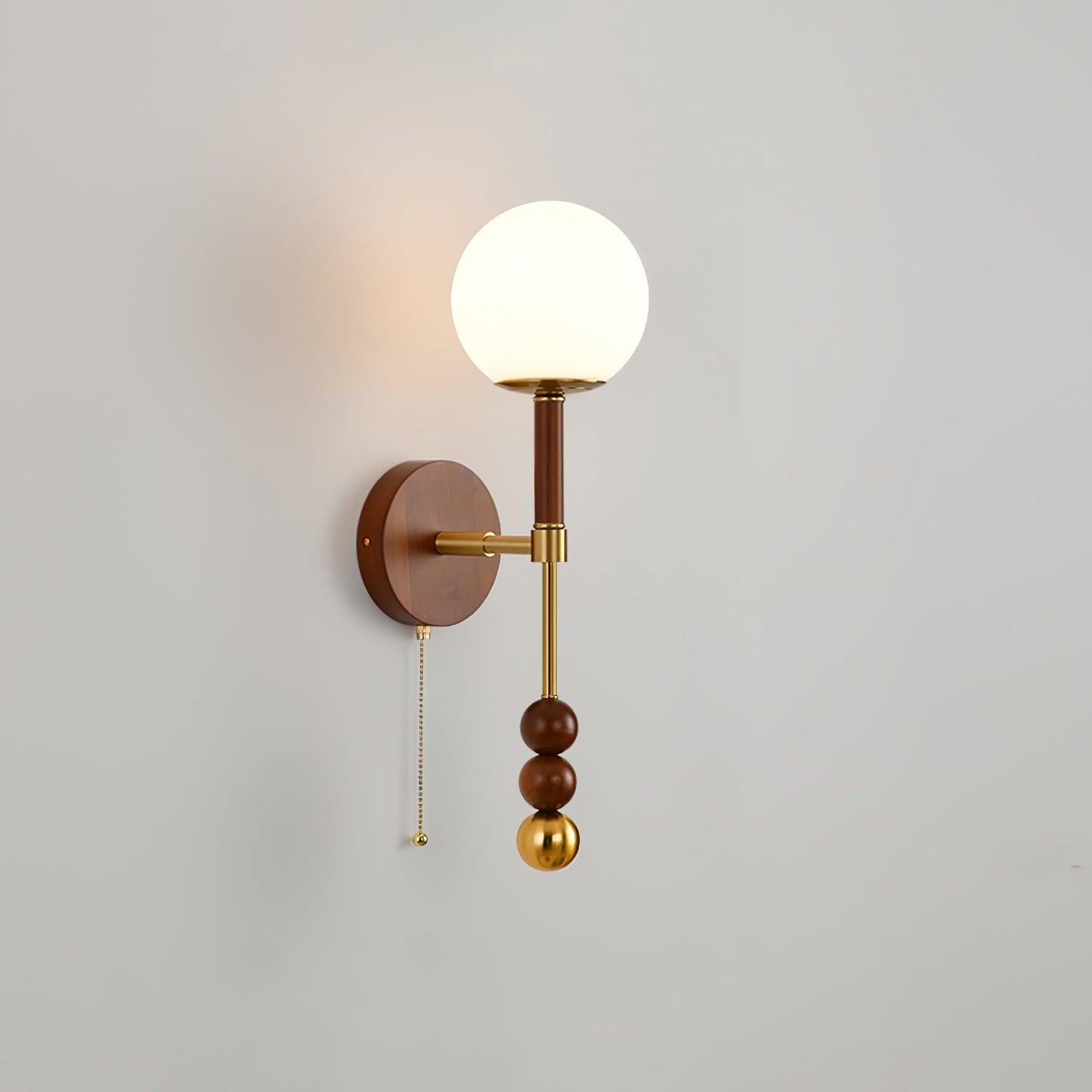 Roma Wall Sconce | Wood & Glass | Gold & Orange Finish