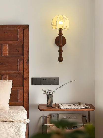 Roma Wall Sconce | Wood & Glass | Gold & Orange Finish