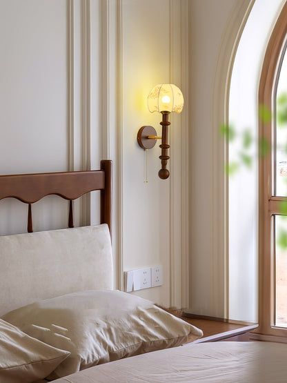 Roma Wall Sconce | Wood & Glass | Gold & Orange Finish