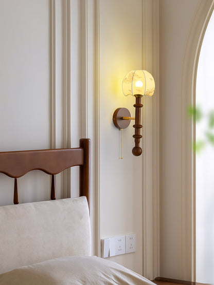 Roma Wall Sconce | Wood & Glass | Gold & Orange Finish