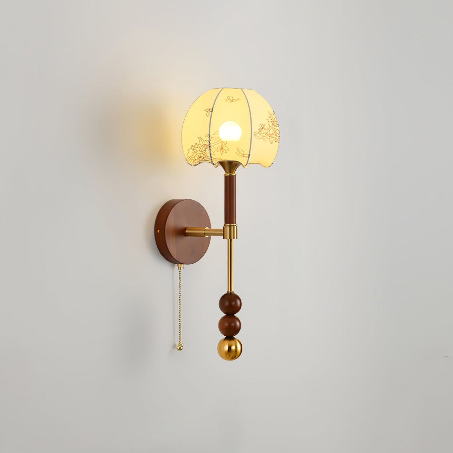 Roma Wall Sconce | Wood & Glass | Gold & Orange Finish