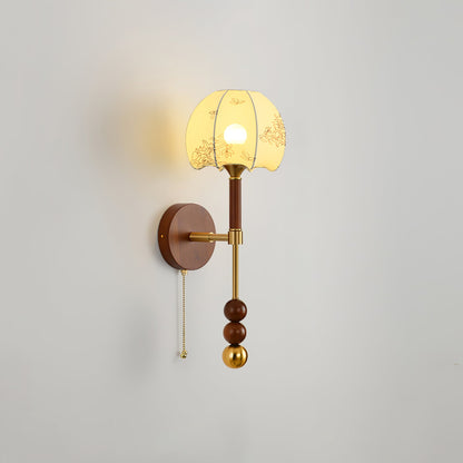 Roma Wall Sconce | Wood & Glass | Gold & Orange Finish