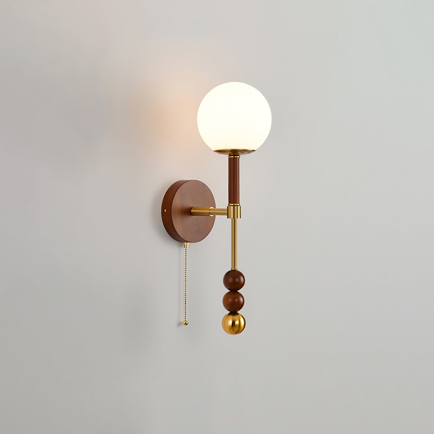 Roma Wall Sconce | Wood & Glass | Gold & Orange Finish