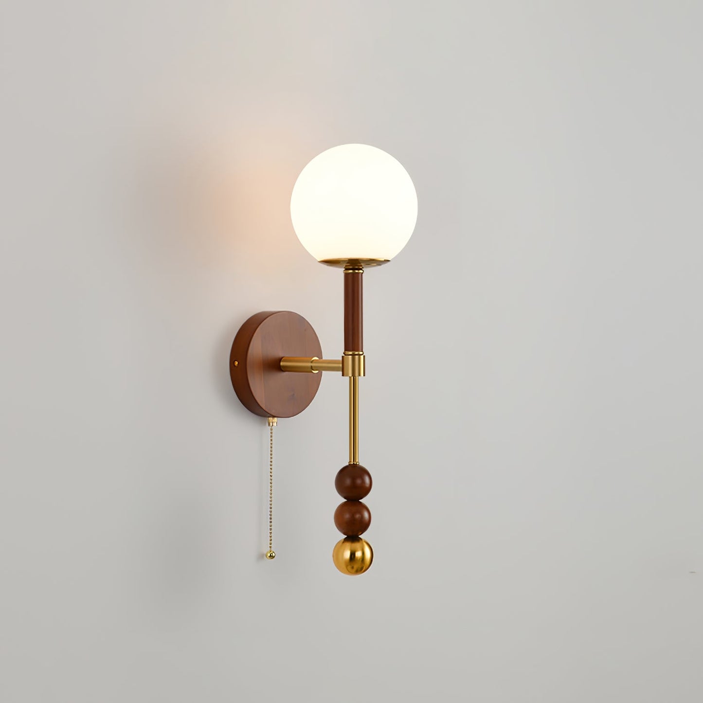 Roma Wall Sconce | Wood & Glass | Gold & Orange Finish
