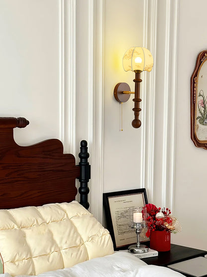Roma Wall Sconce | Wood & Glass | Gold & Orange Finish