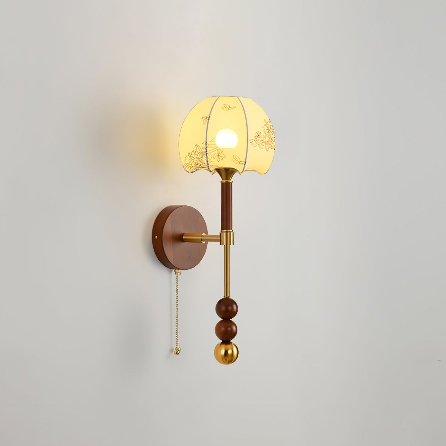Roma Wall Sconce | Wood & Glass | Gold & Orange Finish