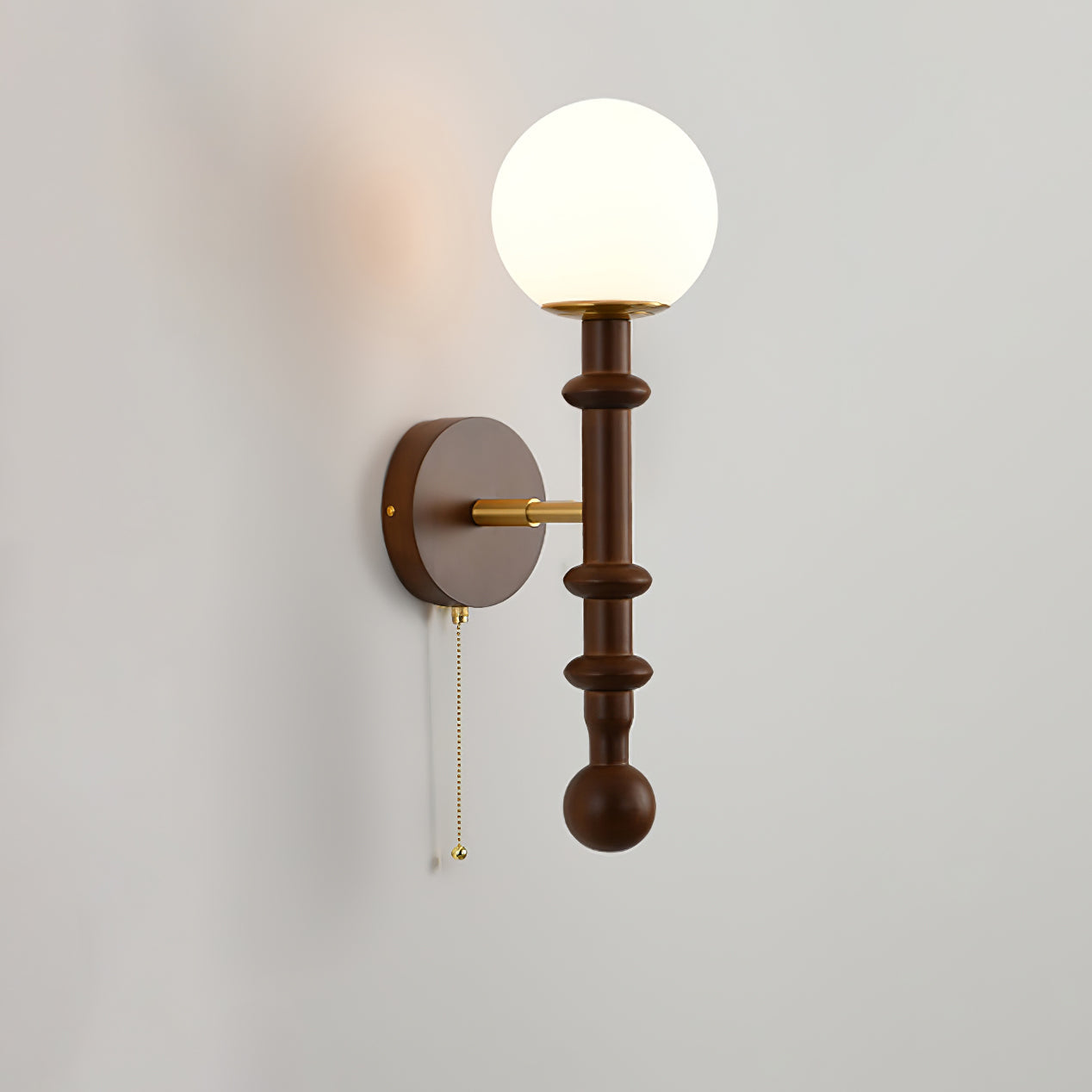 Roma Wall Sconce | Wood & Glass | Gold & Orange Finish